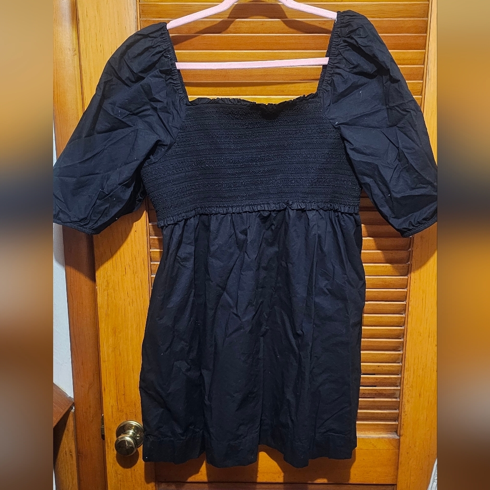 American Eagle Outfitters Black Smocked Dress